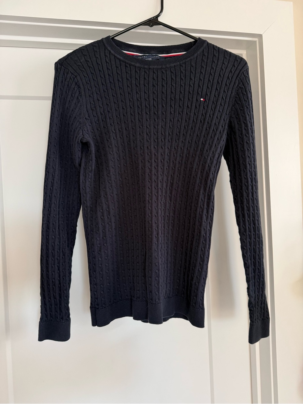Women’s Tommy Hilfiger Navy Cable Crewneck Sweater Size S
